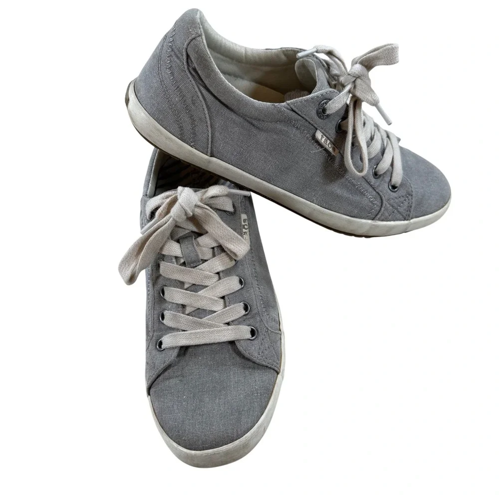 Taos Star Gray‎ Canvas Low Top Sneakers Womens 9.5 STA-12844 Comfort Shoes